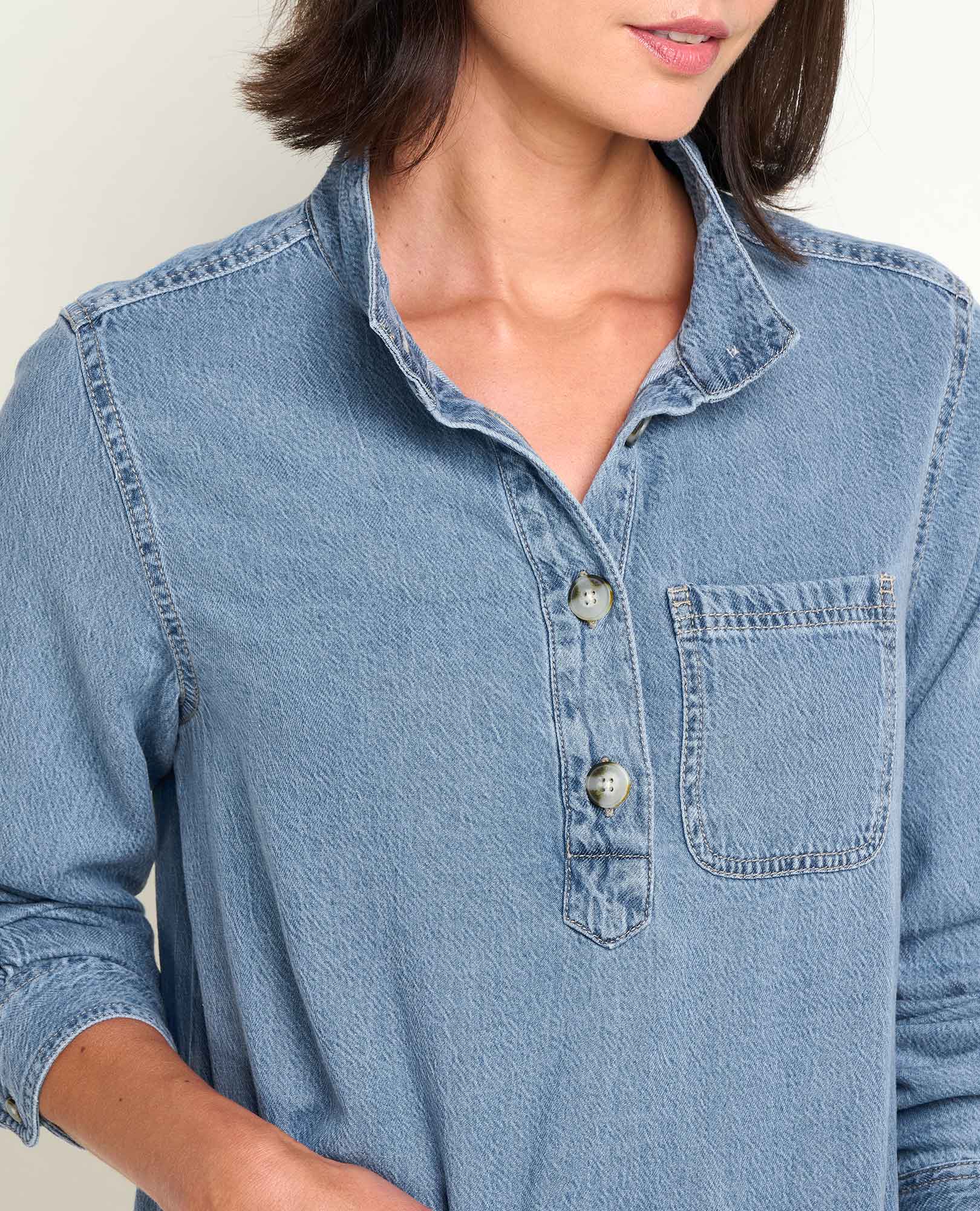 Piñon Soft Denim Popover Dress
