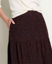 Cattail Corduroy Tiered Midi Skirt