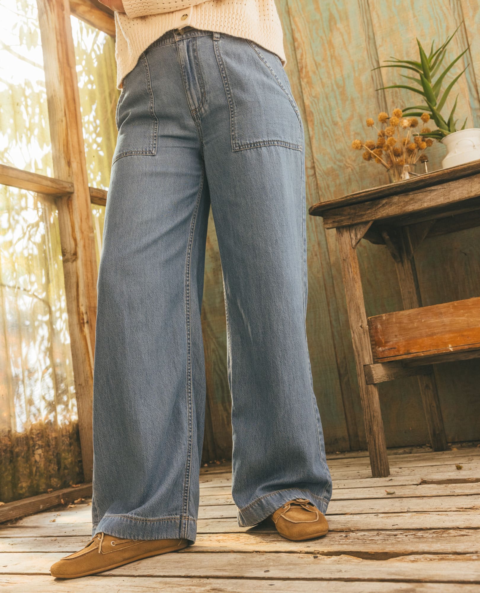 Women's Piñon Soft Denim Wide Leg Pant
